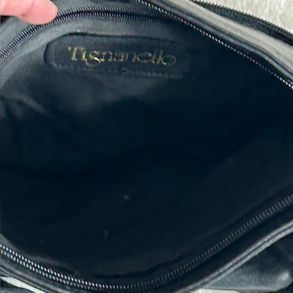 Tignanello Black Crossbody Leather Bag with Tassel Charm - Picture 10 of 12